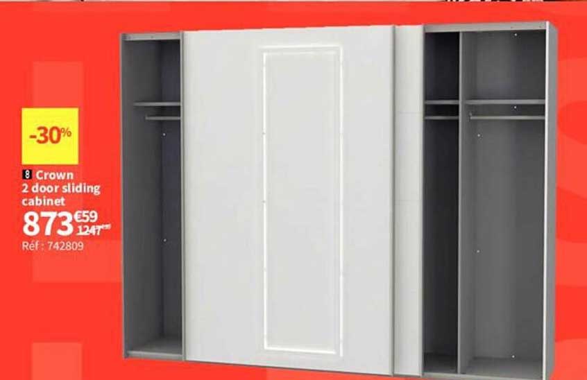 crown 2 door sliding cabinet