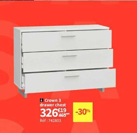 crown 3 drawer chest