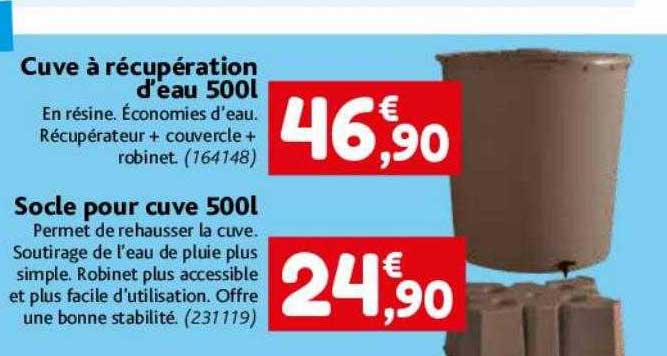 cuve à récupération d'eau 500l, socle pour cuve 500l