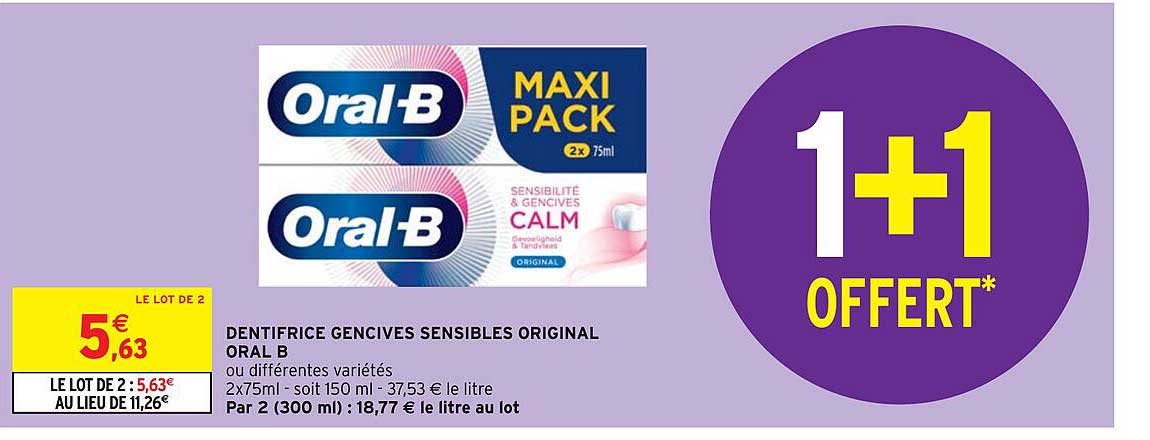 dentifrice gencives sensibles original oral b