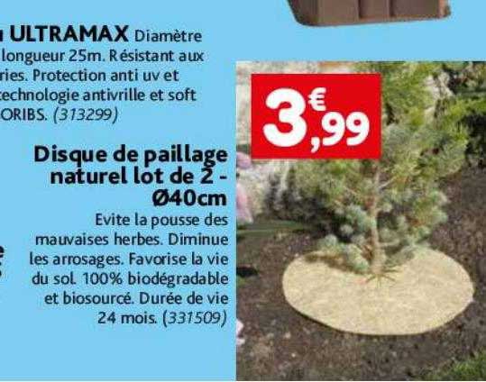 disque de paillage naturel lot de 2 - ø40 cm