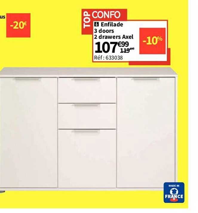 enfilade 3 doors 2 drawers axel