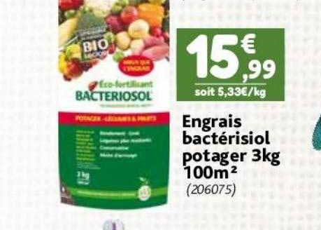 engrais bactérisiol potager 3kg 100m²