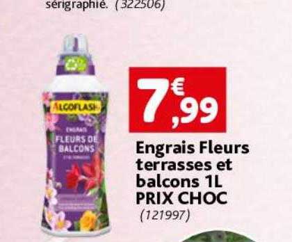 engrais fleurs terrasses et balcons 1l prix choc