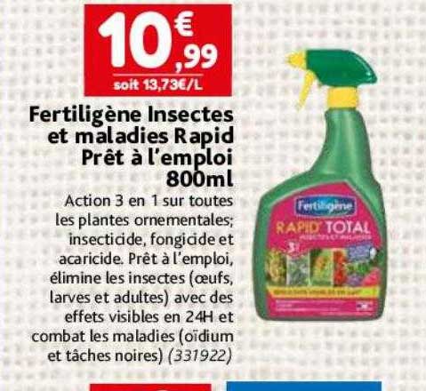 fertiligène insectes et maladies rapid prêt à l'emploi 800ml