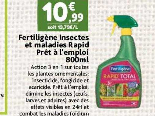fertiligène insectes et maladies rapid prêt à l'emploi 800ml