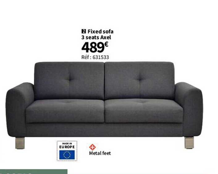 Fixed Sofa 3 Seats Axel