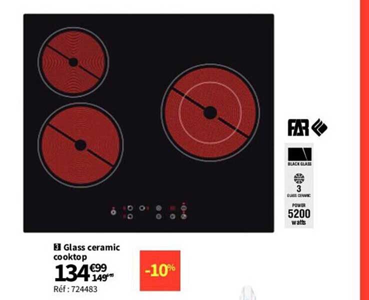 glass ceramic cooktop far