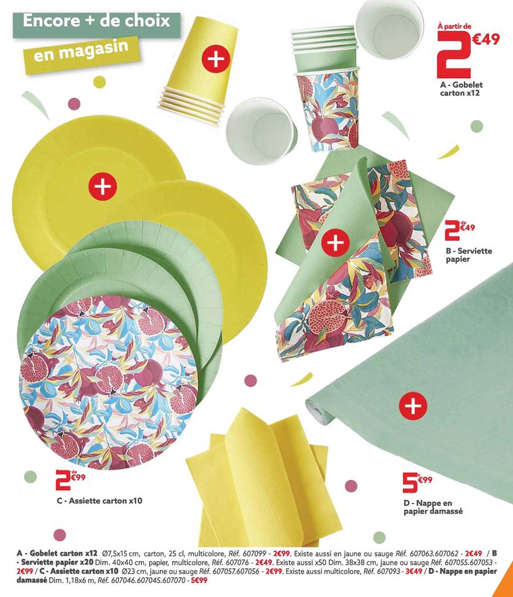 Gobelet Carton X 12, Serviette Papier, Nappe En Papier Damassé, Assiette Carton X 10