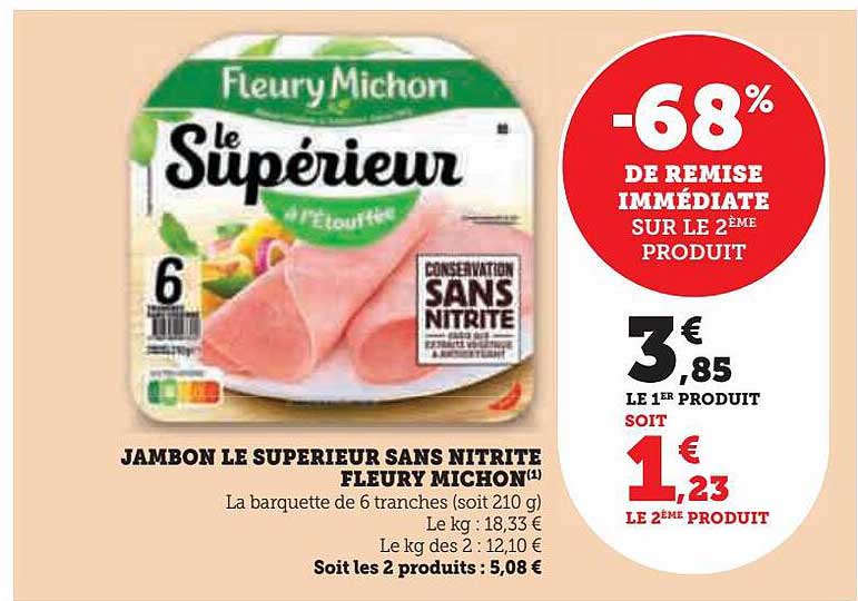 jambon le supérieur sans nitrite fleury michon
