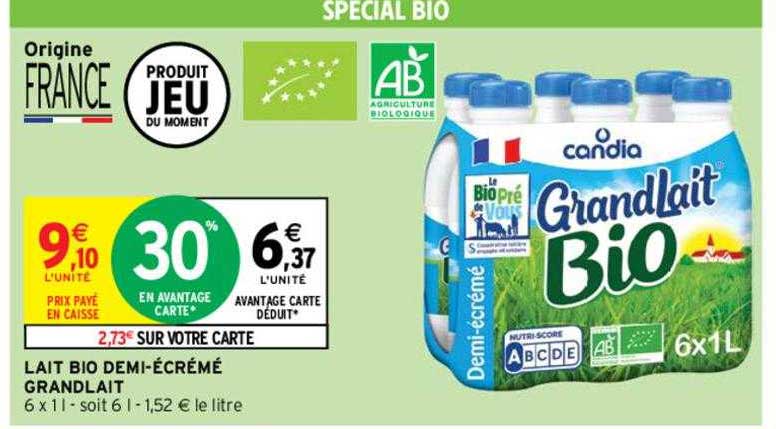 lait bio demi-écrémé grand lait