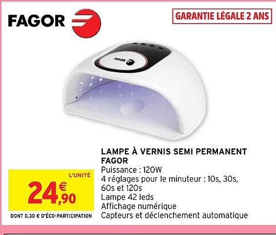 lampe à vernis semi permanent fagor