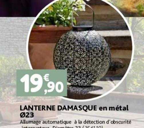 lanterne damasque en métal ø23