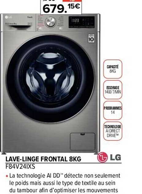 lave-linge frontal 8 kg lg