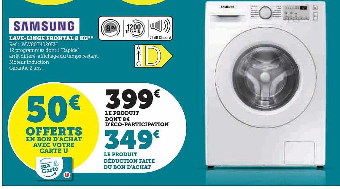 lave-linge frontal 8 kg samsung