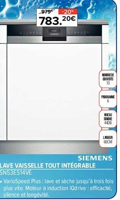 lave vaisselle tout intégrable siemens