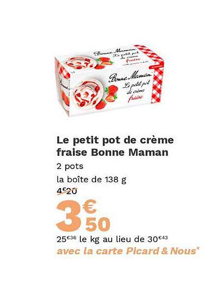 le petit pot de crème fraise bonne maman