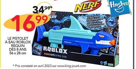 le pistolet à eau roblox requin dès 8 ans nerf