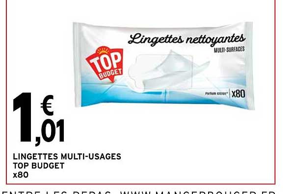 lingettes multi-usages top budget x 80
