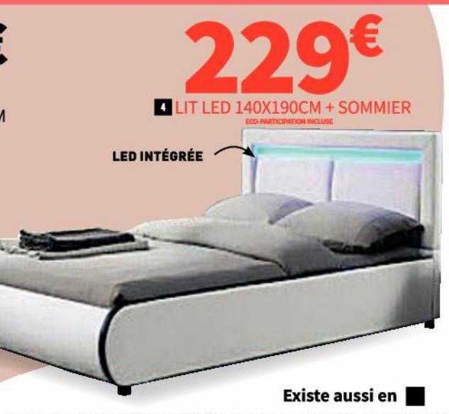 Lit Led 140 X 190 Cm + Sommier