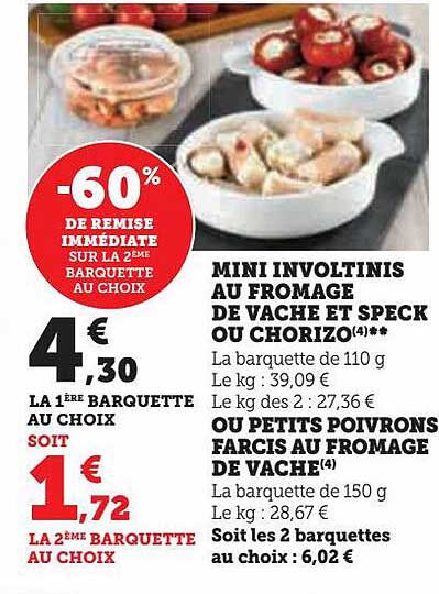 Mini Involtinis Au Fromage De Vache Et Speck Ou Chorizo Ou Petits Poivrons Farcis Au Fromage De Vache