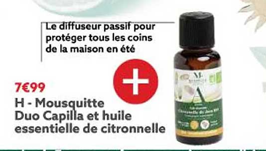 Mousquitte Duo Capilla Et Huile Essentielle De Citronnelle