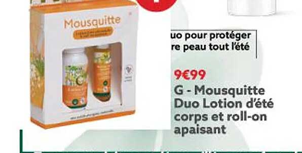 mousquitte duo lotion d'été corps et roll-on apaisant
