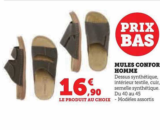 Mules Confort Homme