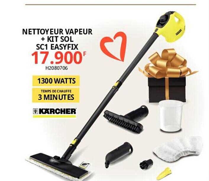 nettoyeur vapeur + kit sol sc1 easyfix kärcher
