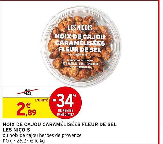 noix de cajou caramélisées fleur de sel les niçois