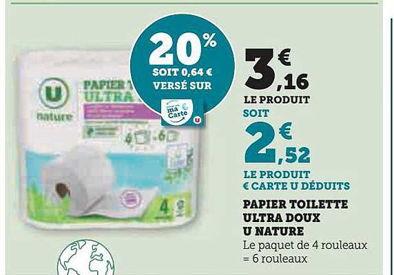 Papier Toilette Ultra Doux U Nature