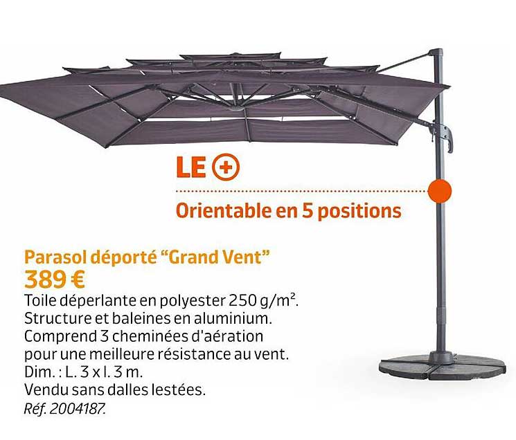 parasol déporté "grand vent"