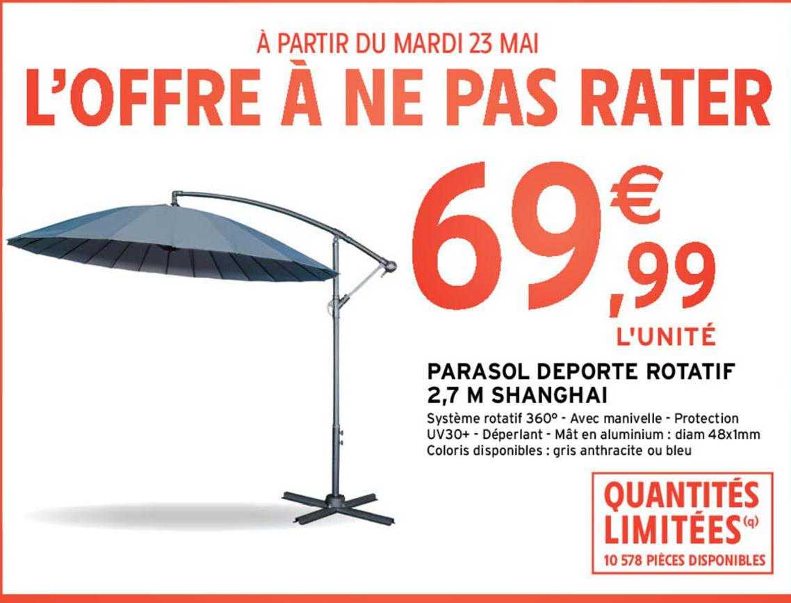 parasol déporté rotatif 2,7 m shanghai