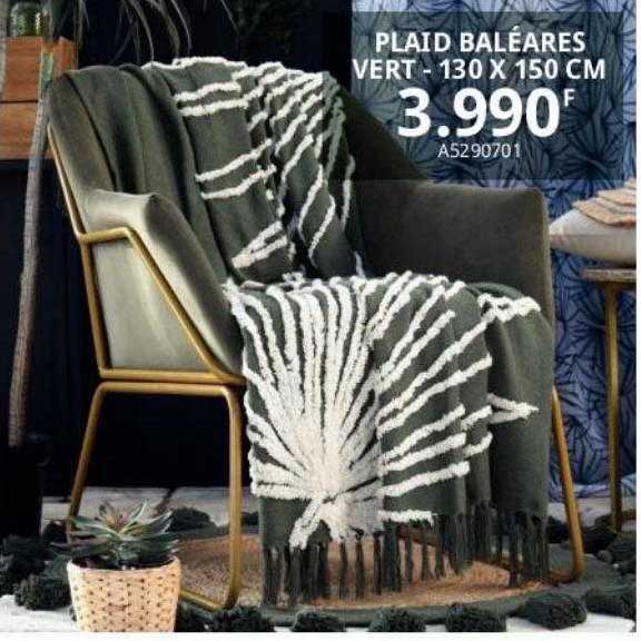 plaid baléares vert - 130 x 150 cm