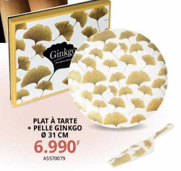 plat à tarter + pelle ginkgo ø 31 cm