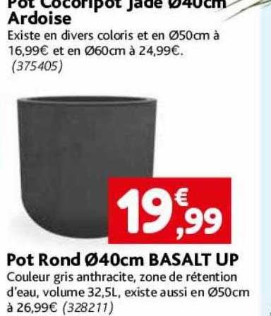 pot rond ø40 cm basalt up