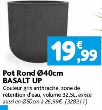 pot rond ø40 cm basalt up