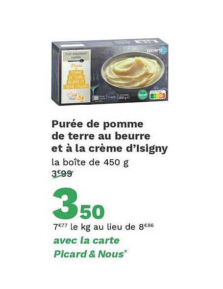purée de pomme de terre au beurre et à la crème d'isigny