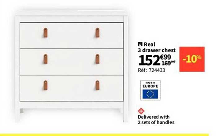 real 3 drawer chest