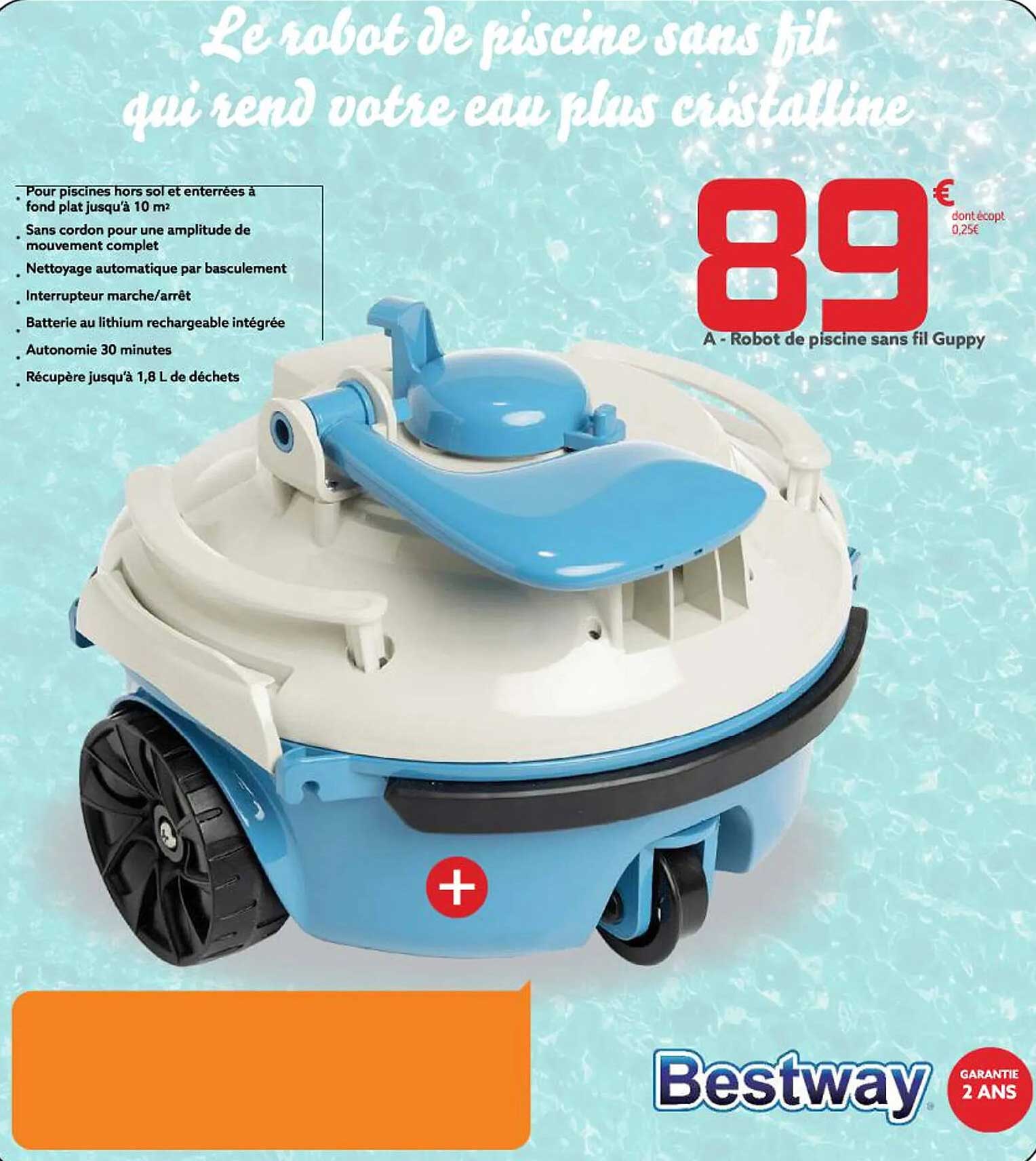 robot de piscine sans fil guppy bestway