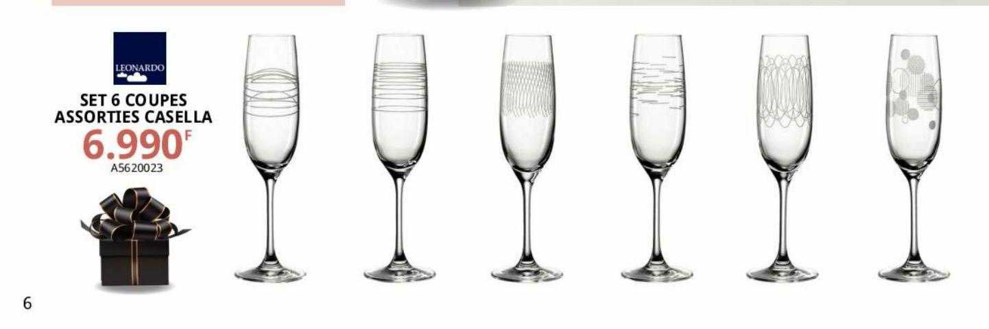 Set 6 Coupes Assorties Casella