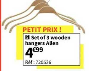 set of 3 wooden hangers allen