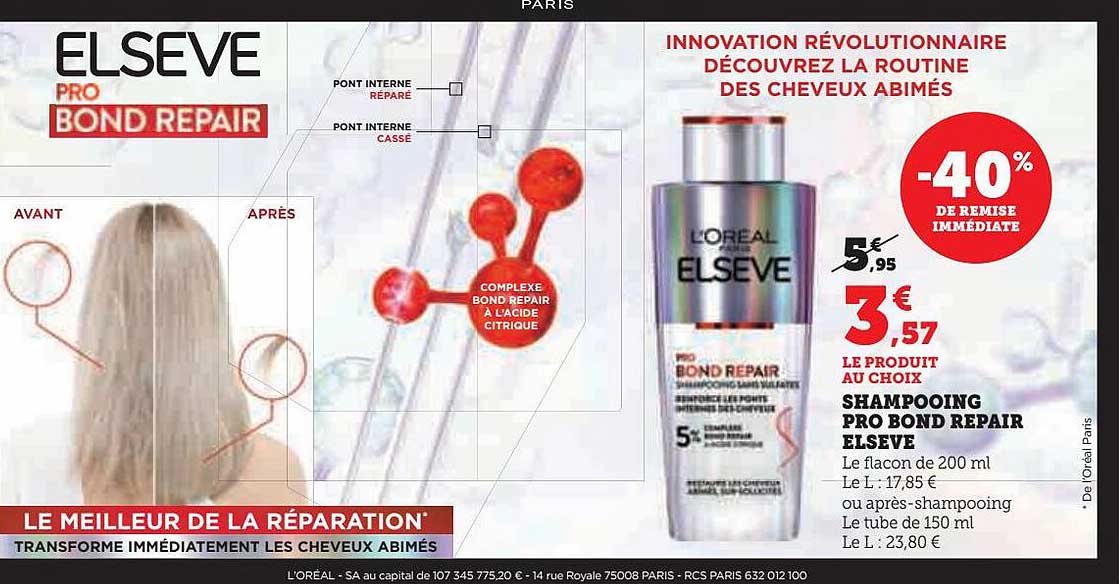 shampooing pro bond repair elsève