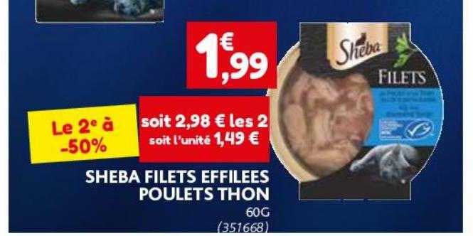 sheba filets effilées poulets thon