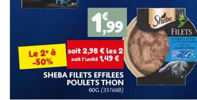 sheba filets effilées poulets thon