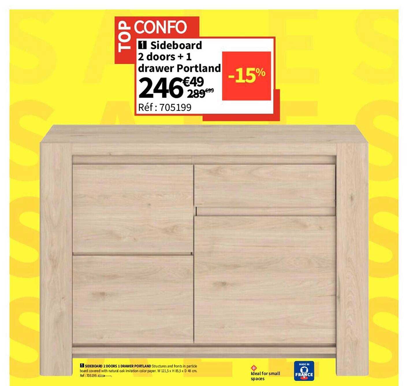 sideboard 2 doors + 1 drawer portland