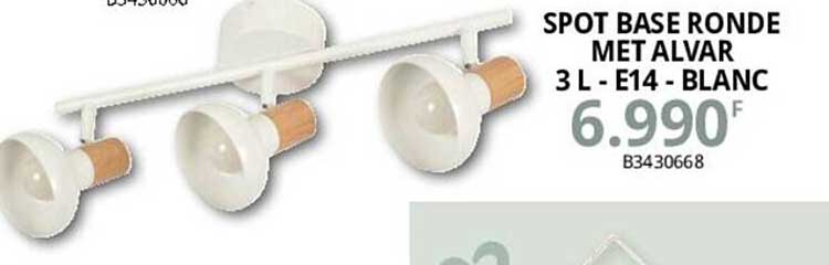 spot base ronde met alvar 3l - e14  - blanc