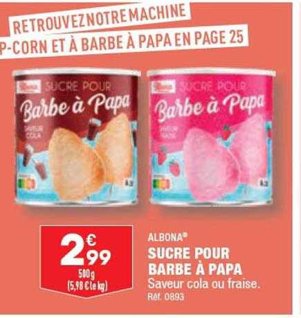 sucre pour barbe à papa albona
