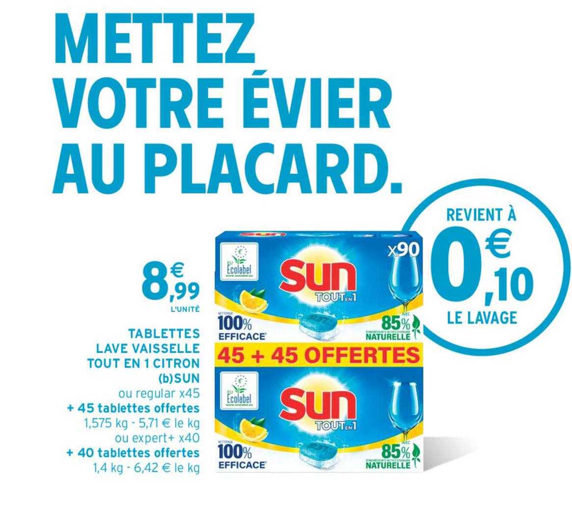 tablettes lave vaisselle tout en 1 citron sun