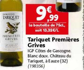 tariquet premières grives